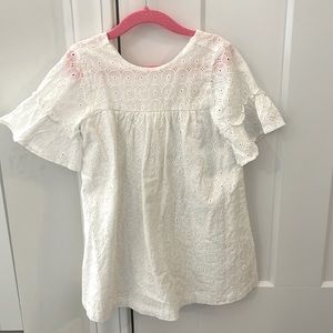 Hope & Henry Girls' Eyelet Shift Dress- size 3